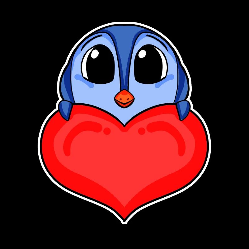 Pinguin mit Herz - Liebe Romantisch