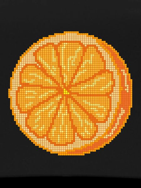 Orange fruit pixelated