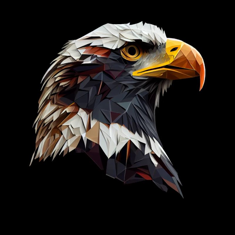 Cooles Polygon Design Mit Einem Weißkopfseeadler