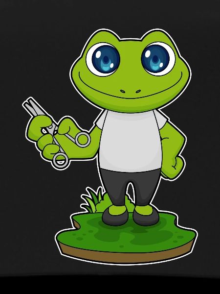 Ciseaux de coiffeur grenouille