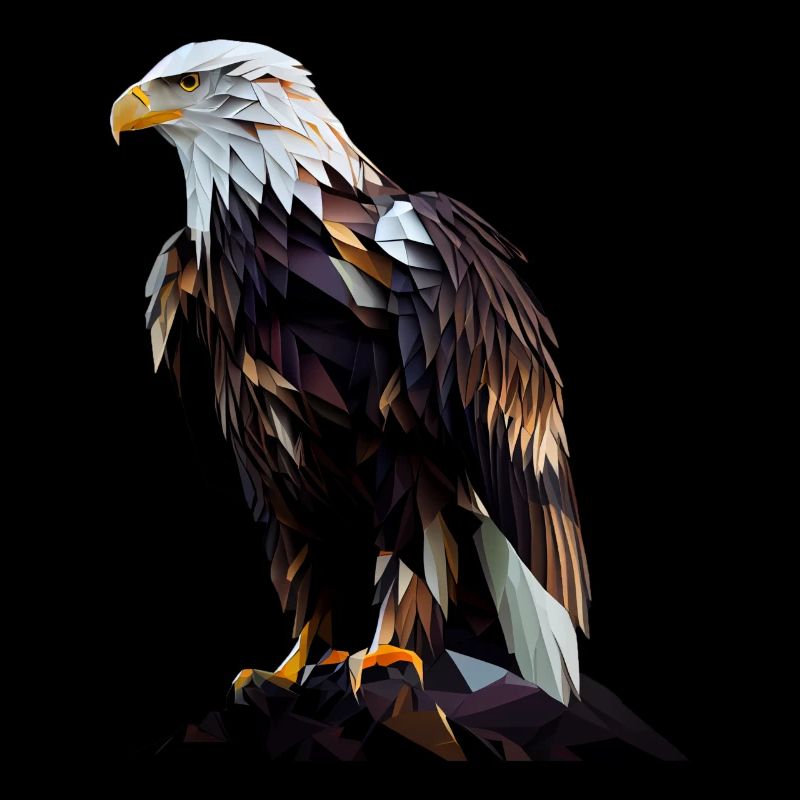 Cooles Polygon Design Mit Einem Weißkopfseeadler