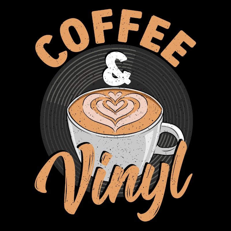 Collecte de disques vinyles et de café