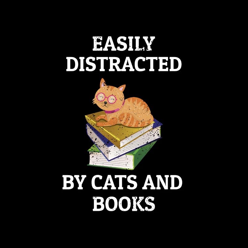 Livres Book Stack Cat