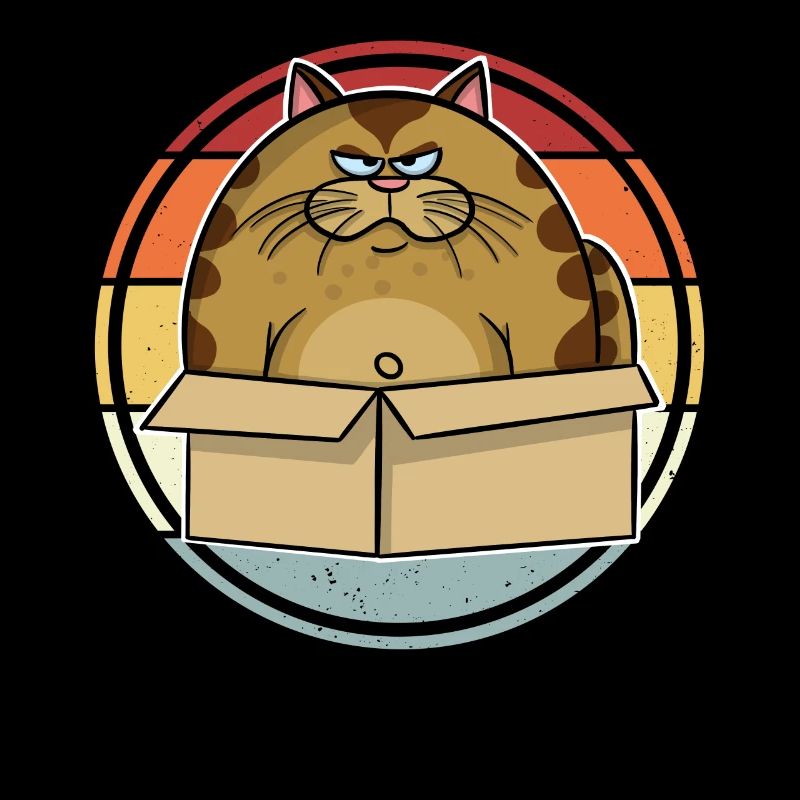 Dicke Katze Im Karton
