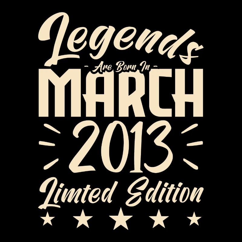 Naissance En Mars 2013. Cadeau d'anniversaire mars