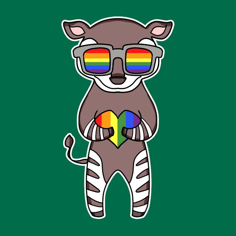 Regenbogen - Okapi mit Brille