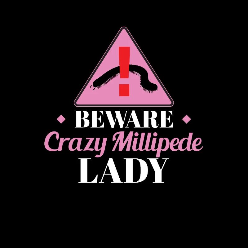 Funny caution, crazy centipede lady for