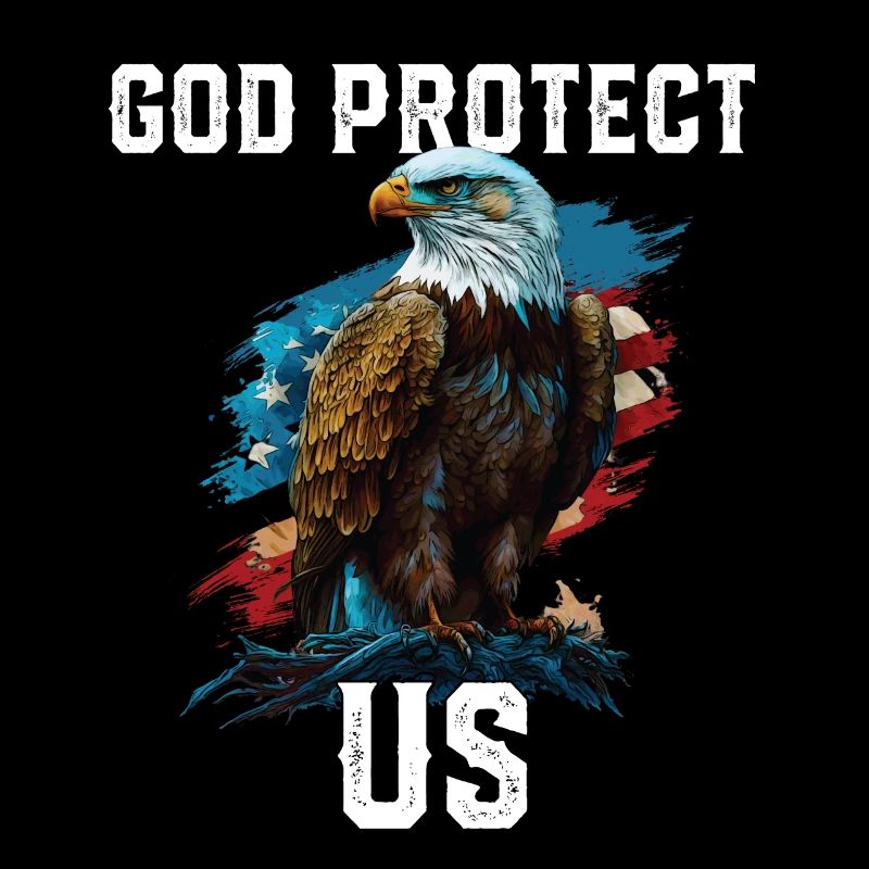 God Protect US American Bald Eagle Christian 4th