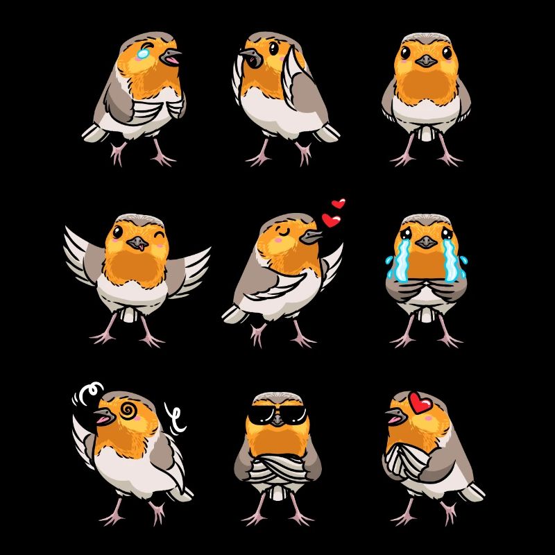 Robin Bird Kawaii Émoticône