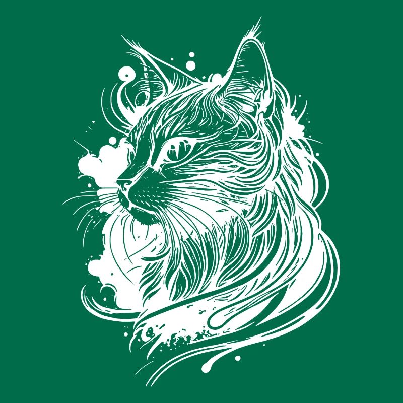 Chat de l’espace mignon dans le style de tatouage