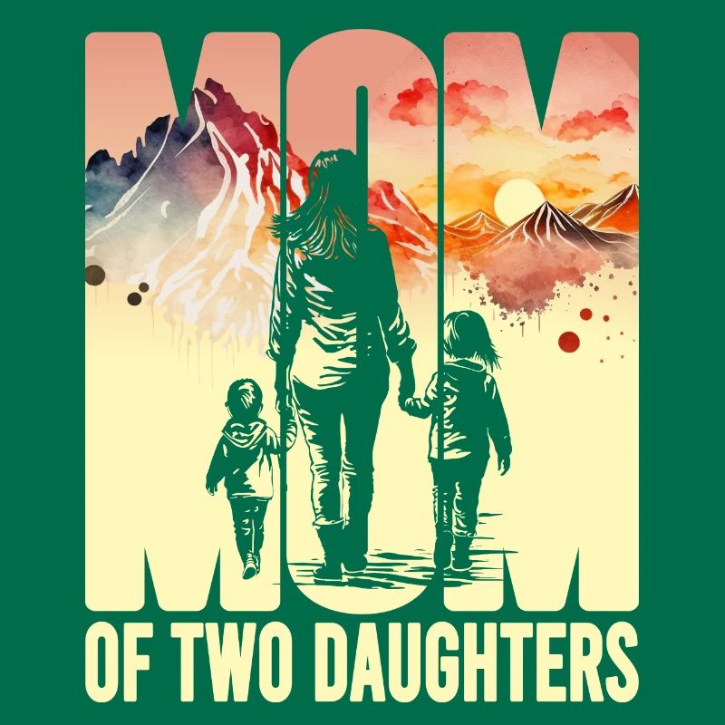 Mutter mit zwei Töchtern Muttertag Berge Mama Kind