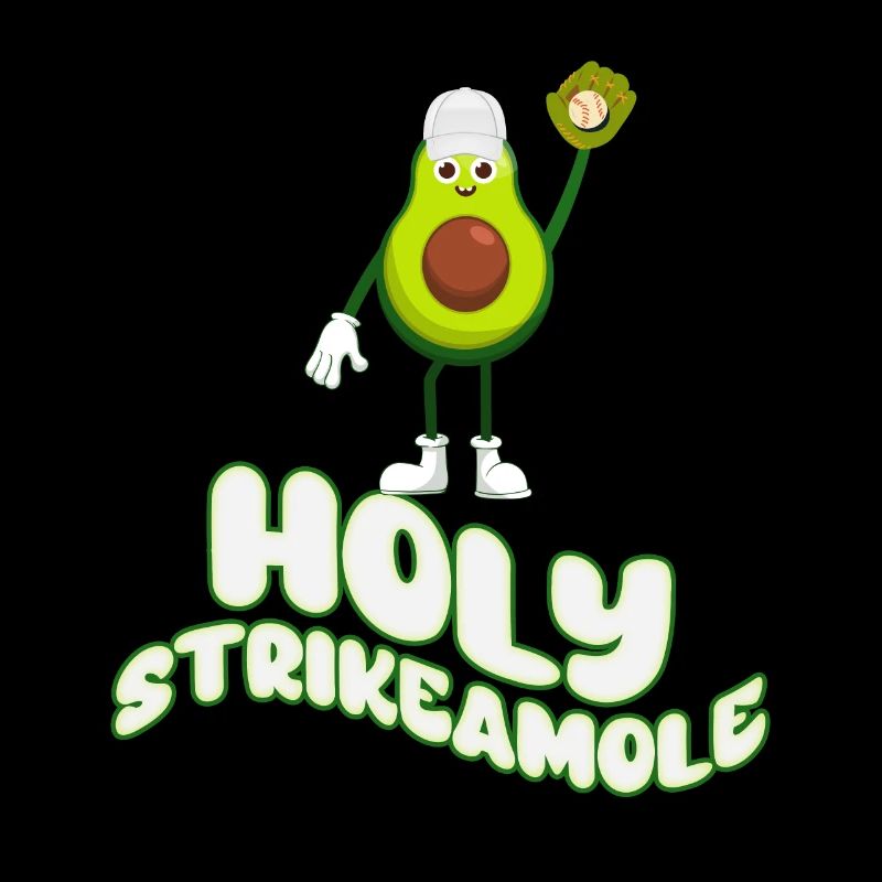 Holy Strikeamole Baseball Softball Avocado