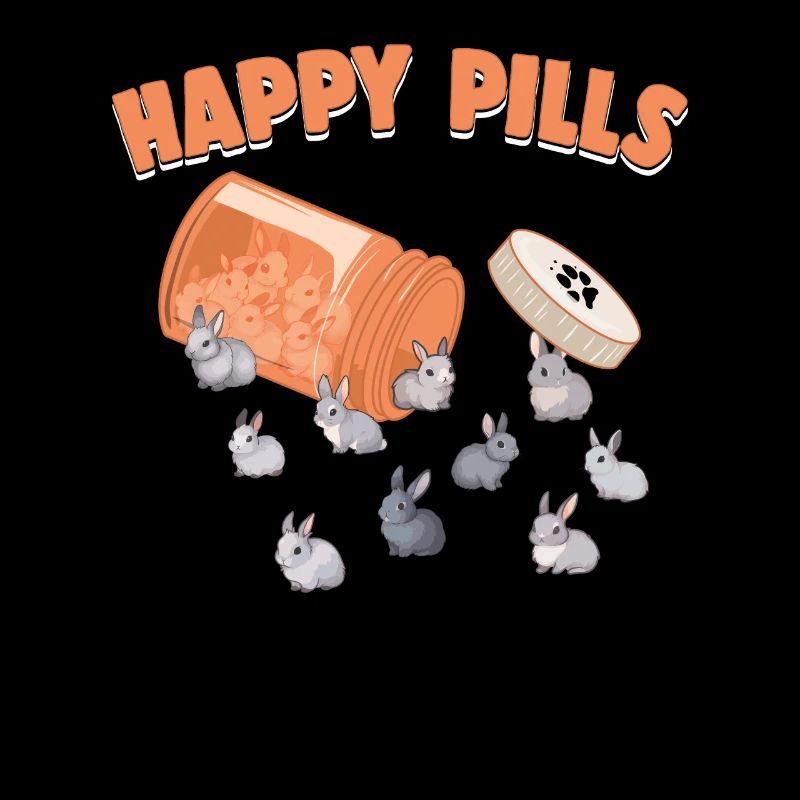 Happy Pills Netherland Dwarf Bunny Funny Rabbit