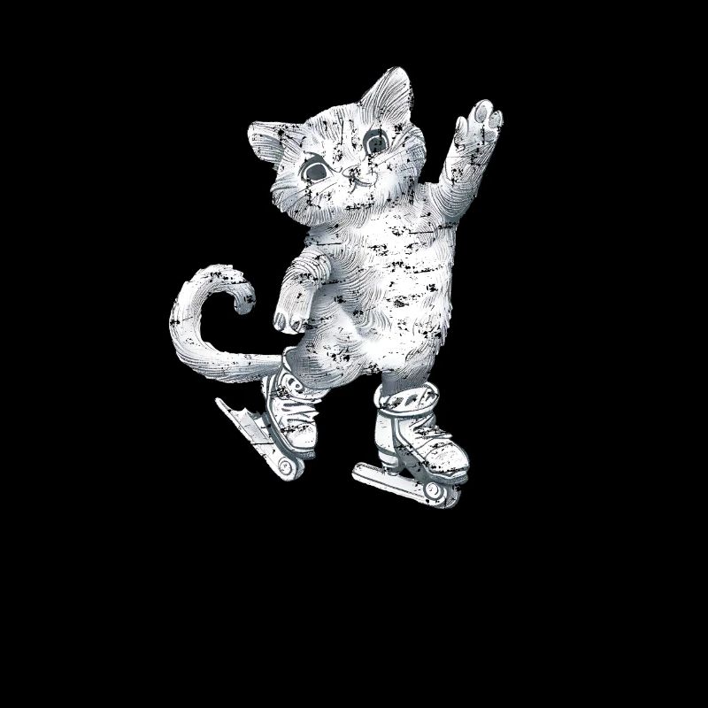 Cat on skates drawing