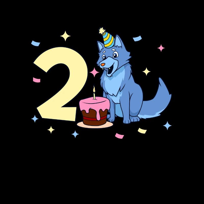 Mit Wolf - Kinder Geburtstag 2 Jahre