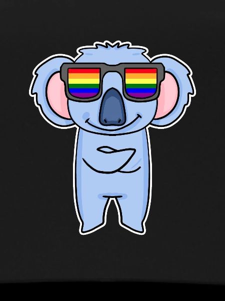Rainbow - Koala with glasses