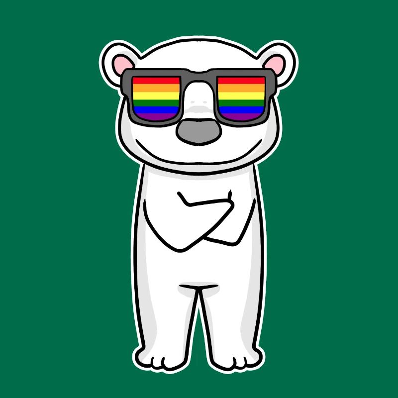 Regenbogen - Eisbär mit Brille