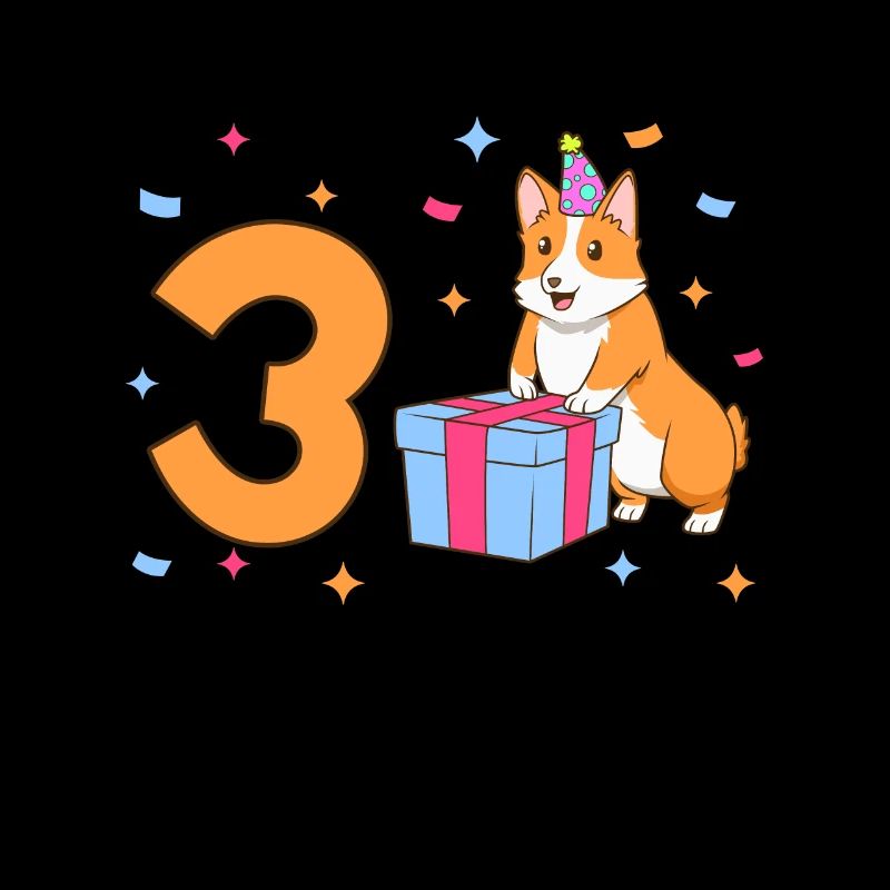 Mit Corgi - Mädchen Geburtstag 3 Jahre