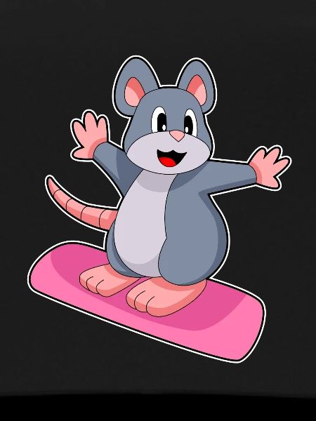Mouse Snowboarder Snowboard