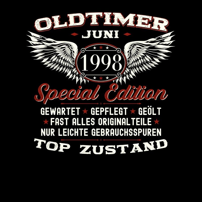 25. Geburtstag Mann Juni Jahrgang 1998 Oldtimer