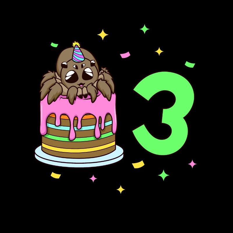 Mit Spinne - Kinder Geburtstag 3 Jahre