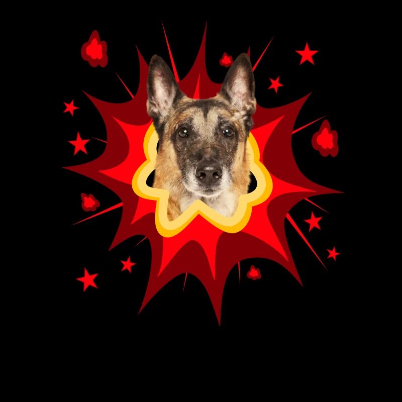 Comic Hund Design - Pow - Malinois