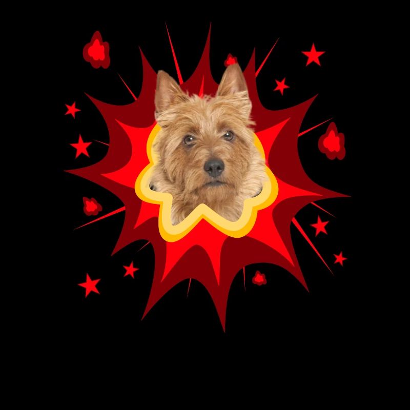 Conception de chien de bande dessinée - Pow - Terrier australien
