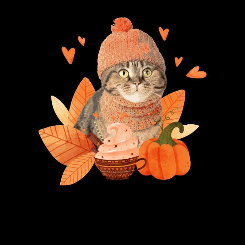 Mignon chat Pumpkin Spice drôle d’automne