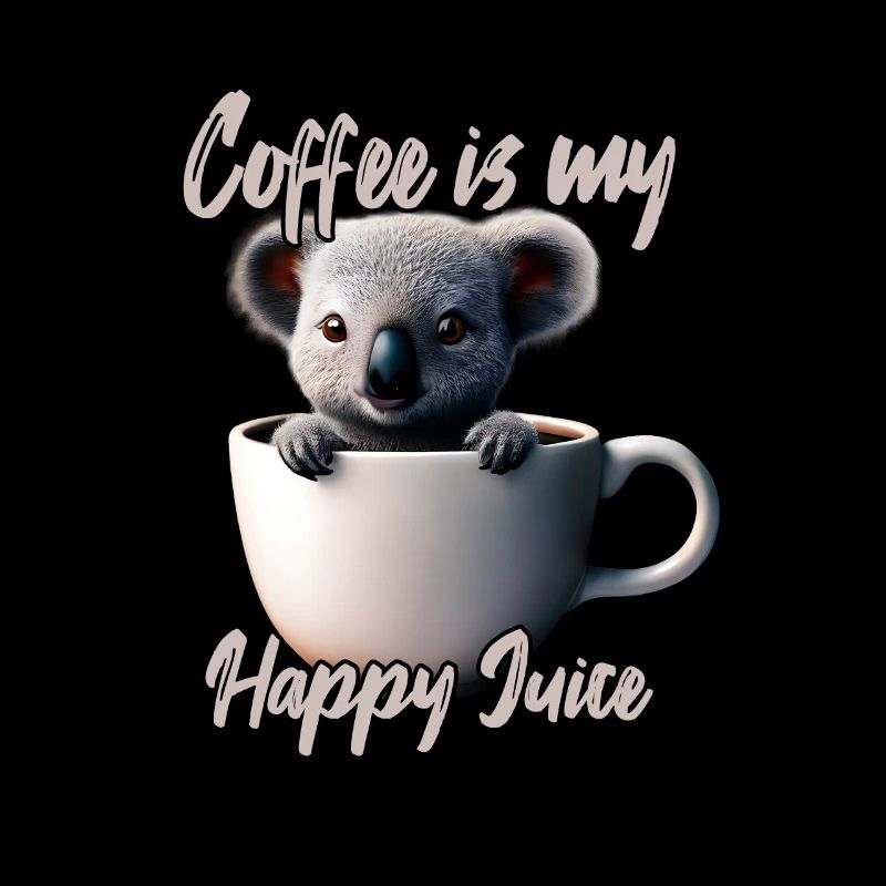 Koala confortable dans la tasse de café
