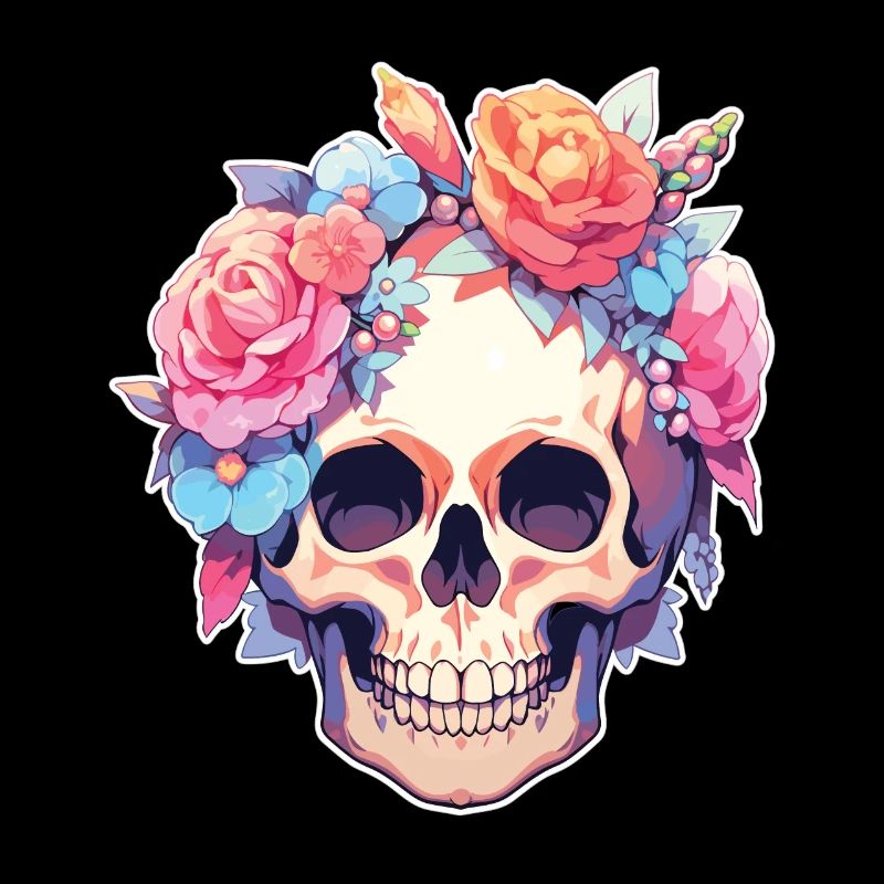 Crânes Crâne Fleurs Fleur Crâne Crâne