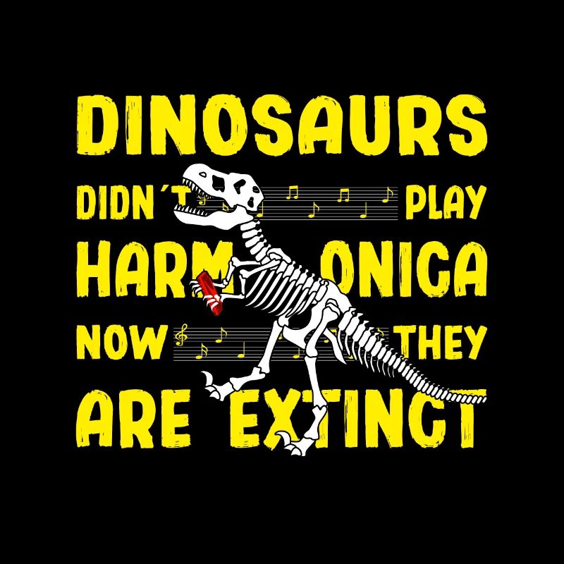 Harmonicist Funny Dinosaurs Joke Harmonica Gift