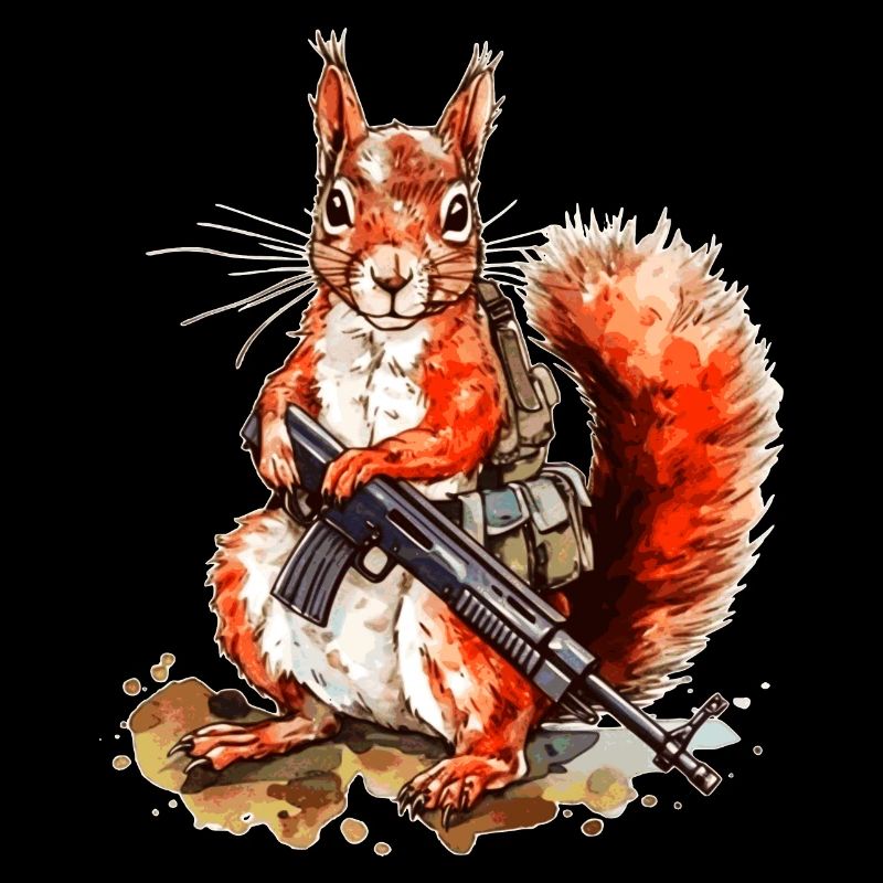 Squirrel is determined and heavily armed