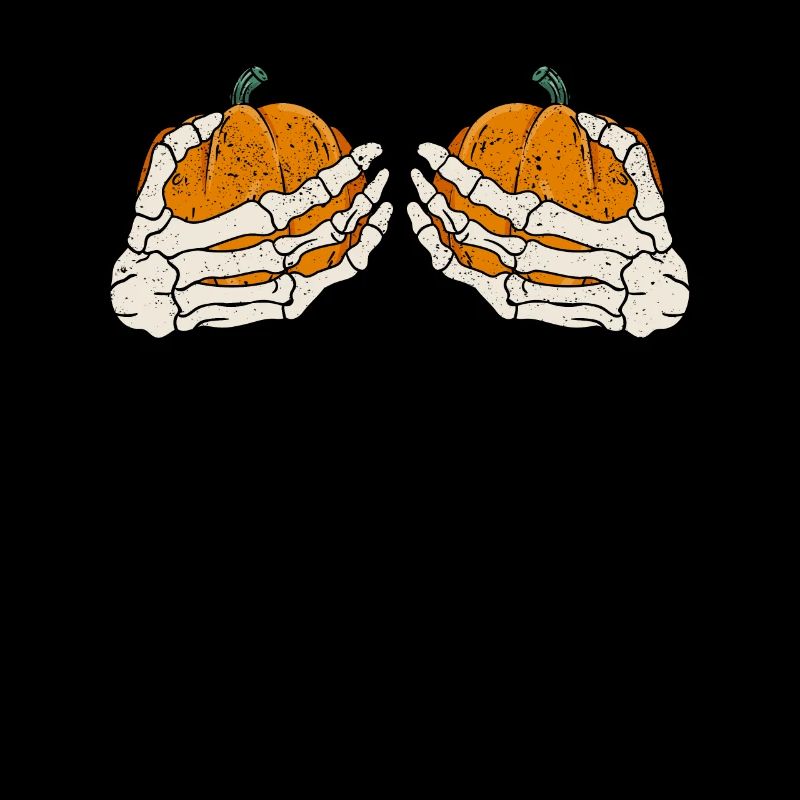 Skeleton Pumpkin Hand Funny Halloween