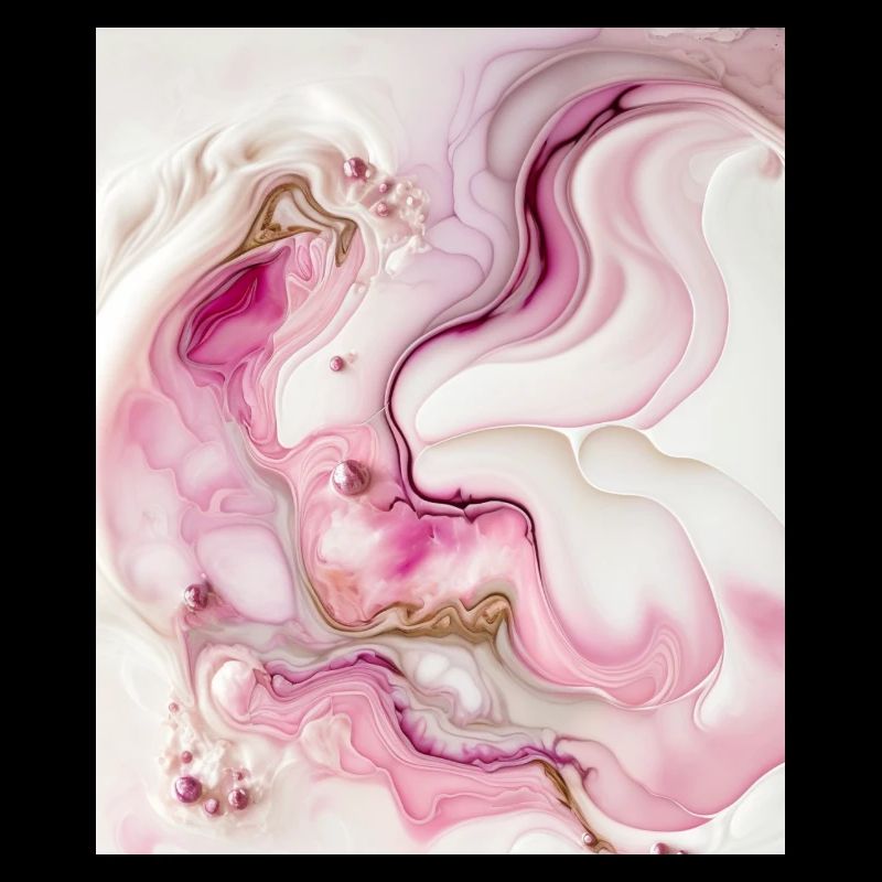 Pastel Pink And Gold Paint Swirl Pattern