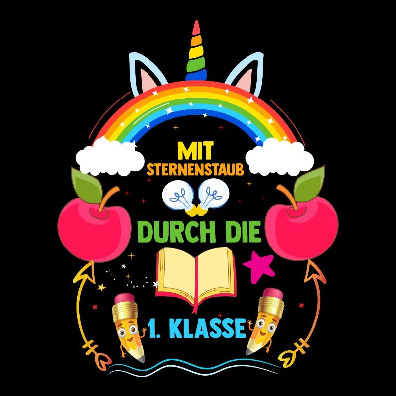 Erste Klasse Einschulung Einhorn Erstklässler Schu
