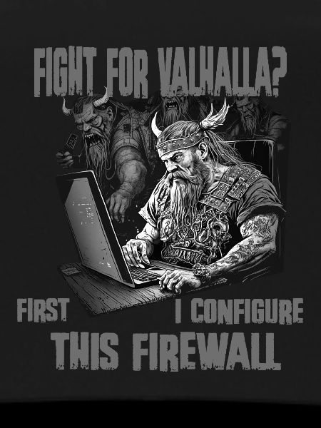 Firewall first Wikingerprogrammierer schwarz weiss