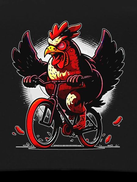 Poulet confortable à vélo