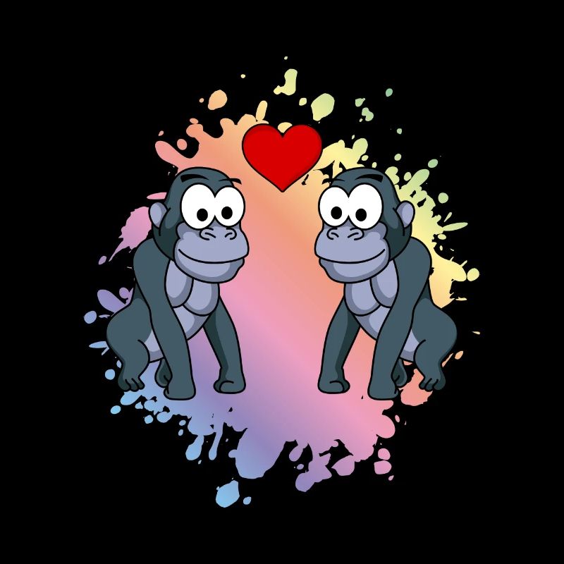 Gorilla Comic Couple Amour