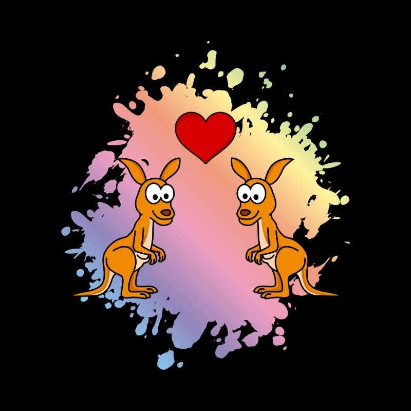 Kangaroo Comic Paar Liebe