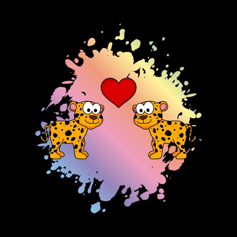 Leopard Comic Paar Liebe