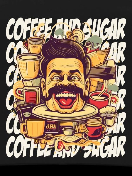 Crazy about coffee with lettering