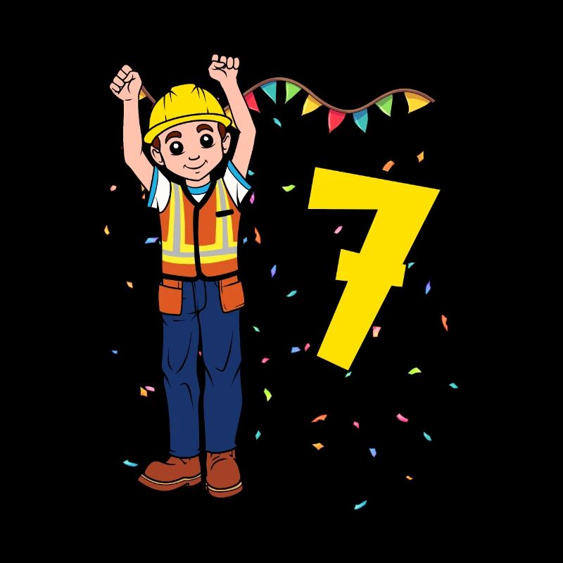 Avec ouvrier de la construction - anniversaire des garçons 7 ans