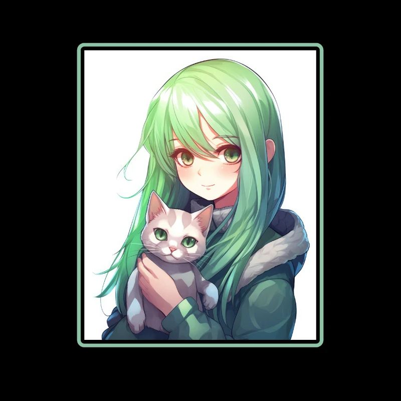 Kawaii Mädchen Anime Manga Mädchen Katze