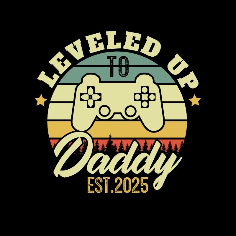 Leveled up to Daddy 2025 Dad gift 2025