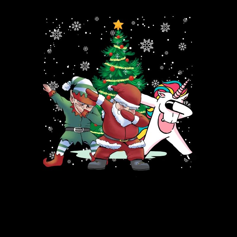 Dabbing Weihnachtsmann Elf Einhorn Weihnachtsbaum