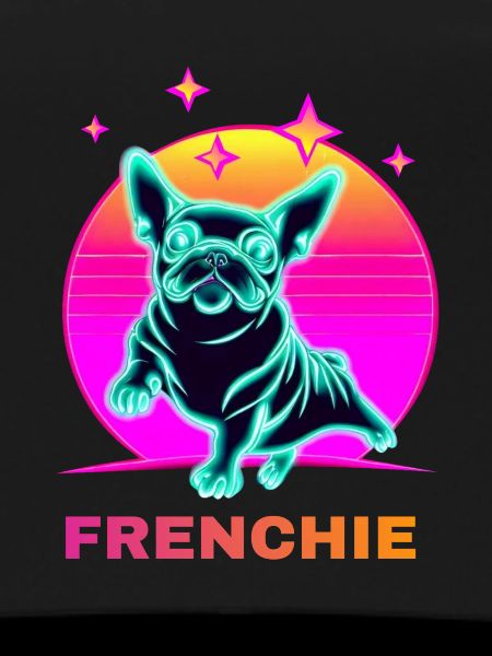Französiche Bulldogge Synthwave Frenchie