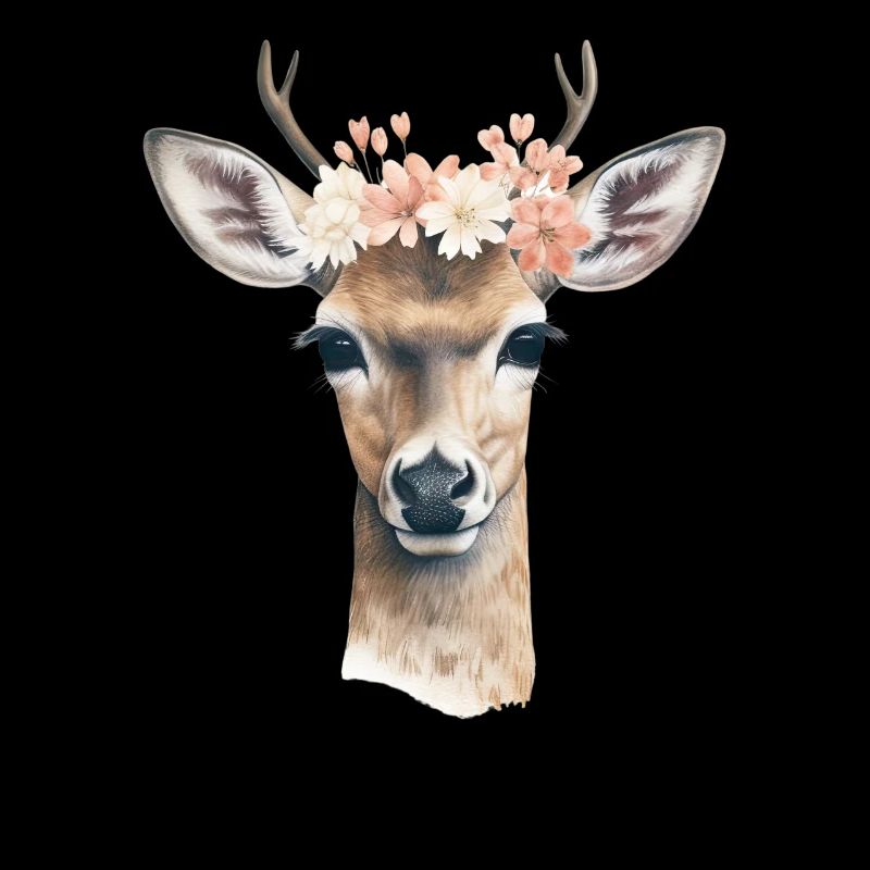 Ersatz Dirndl Hirschgeweih Hirsch Blumen Damen