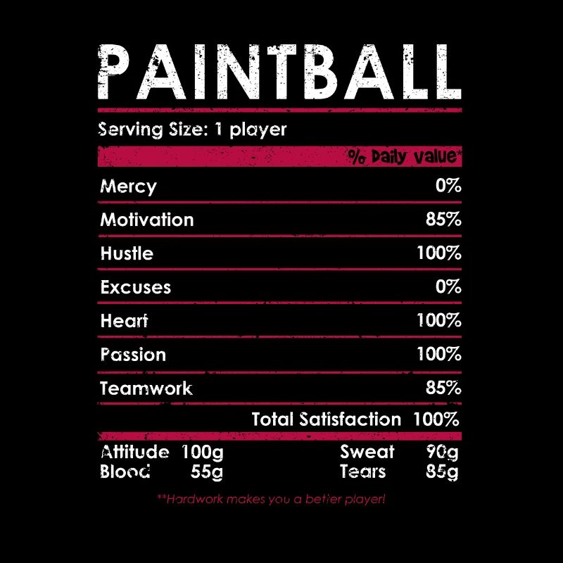 Funny Paintball Nutrition Data Paintball Game