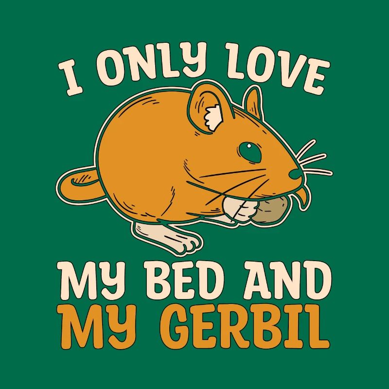 Gerbille Je n’aime que mon lit et mon rat de course de gerbille