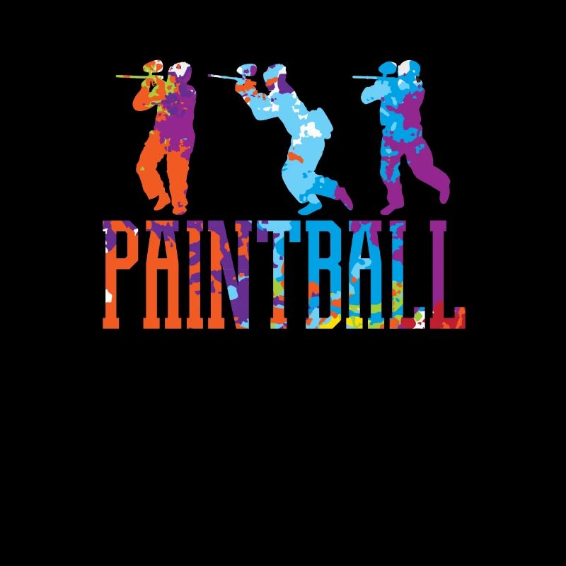 Cool Retro Paintball Player Splatter Paintball